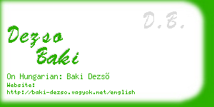 dezso baki business card