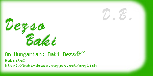 dezso baki business card